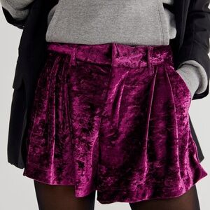 Free People Roma Velvet Shorts Purple - XS